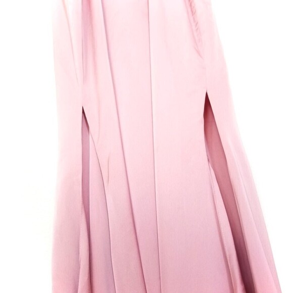 NWT Fame and Partners Trine Gown Prom Maxi Dress Matte Satin Dusty Rose Pink 2 - Picture 7 of 11